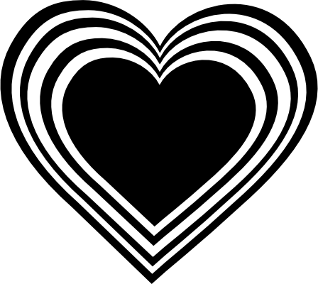 Royalty-free clipart picture of a black and white swirl heart design with