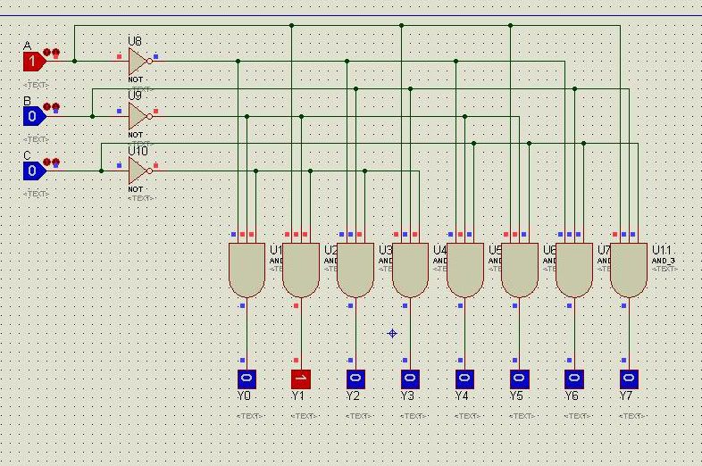decoder 3 to 8 in proteus