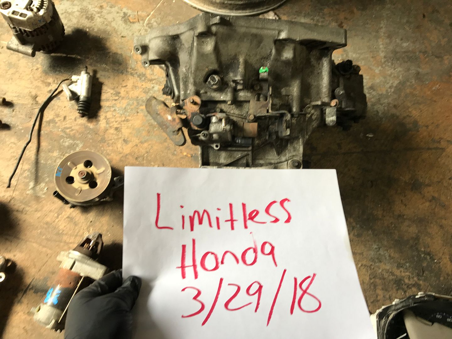 K20a2 transmission, axle, prb ecu, shifter box, cables, harness, half