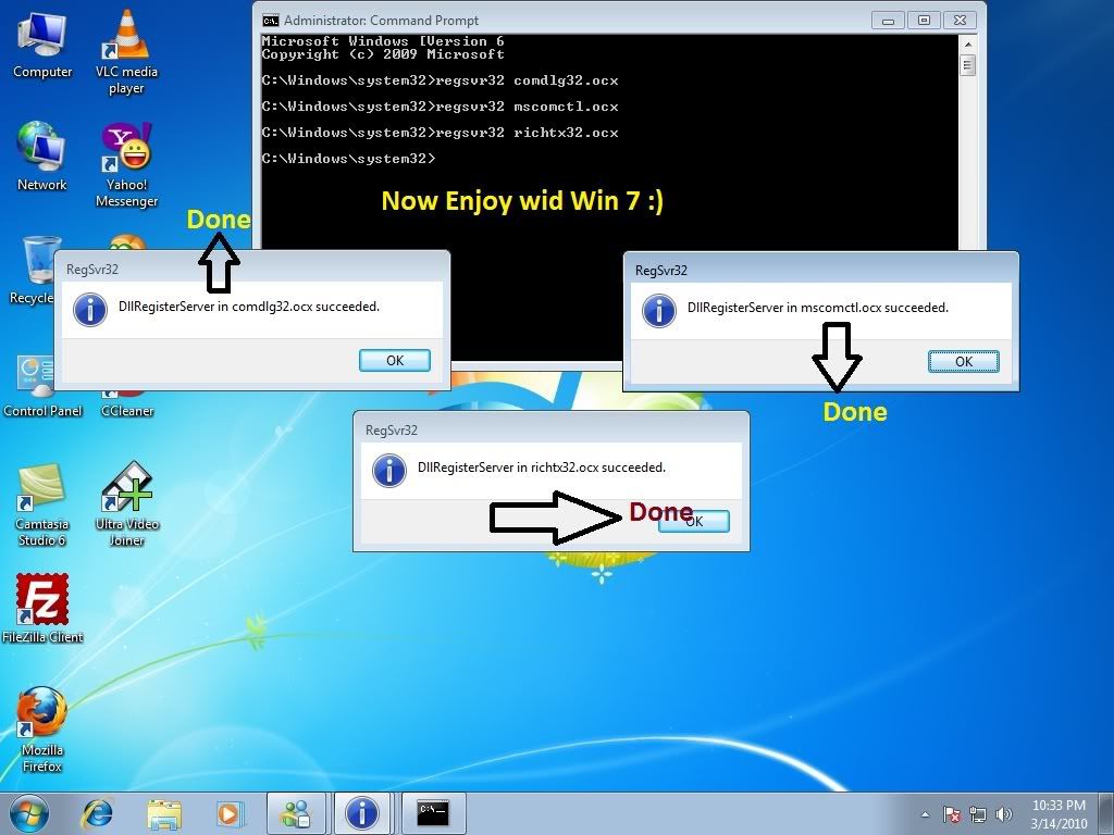Windows 7 command prompt to register ocx files Windows Forum