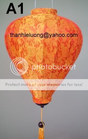 VIETNAMESE ( HOI AN ) SILK LANTERNS   VERY BIG   52 cm  